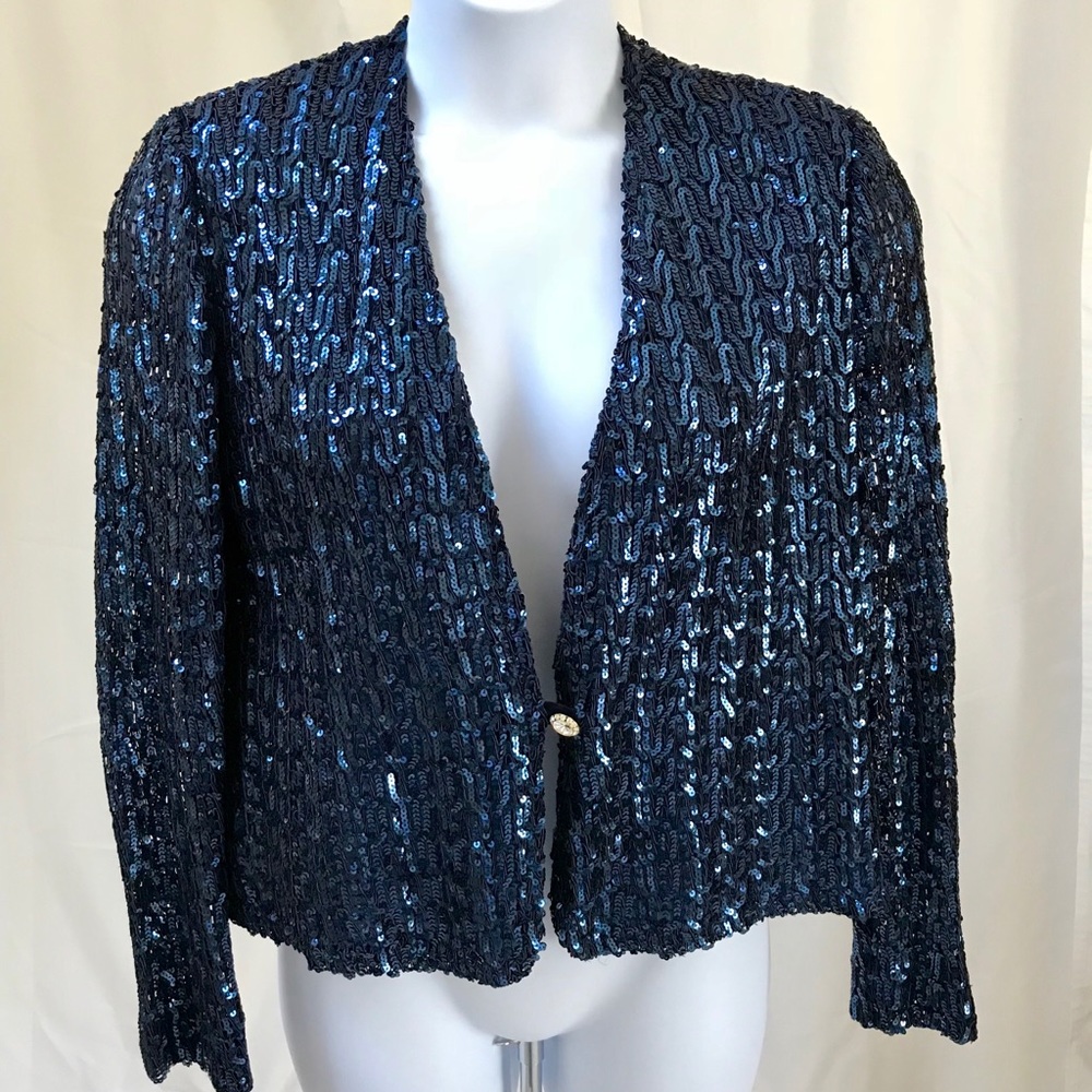 SALE! O'Hara Original Navy Blue Sequined Jacket